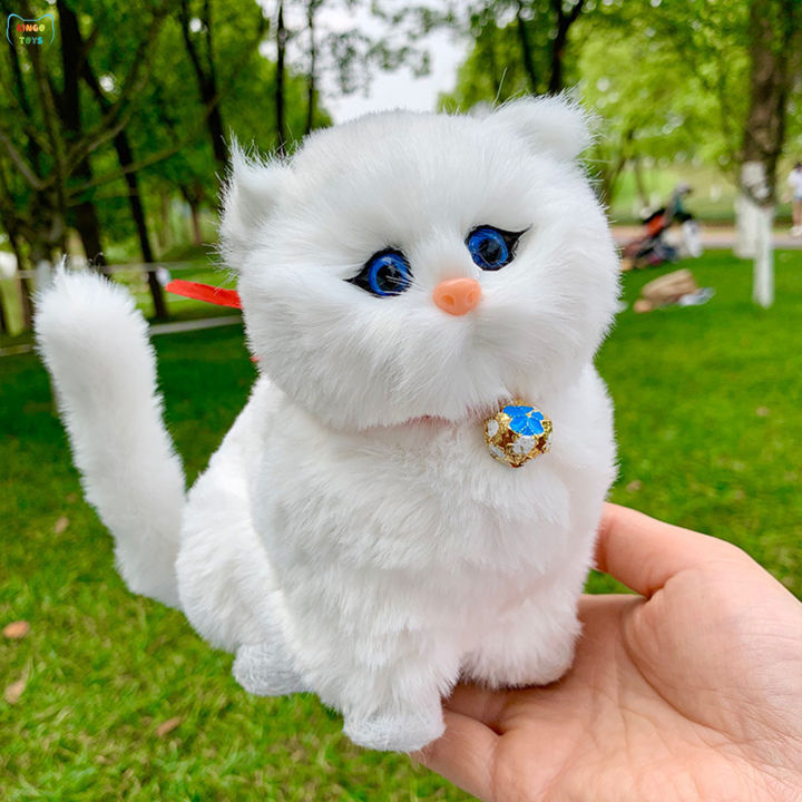 บิงโกของเล่นแมวพูดได้ตุ๊กตาผ้าน่ารักตุ๊กตาของเล่นแมวจำลองสำหรับของขวัญวันหยุดเด็กผู้หญิง