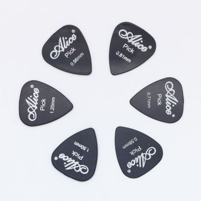6 pieces Alice Guitar Picks in 1 Color Full Thickness 0.58 0.71 0.81 0.96 1.2 1.5 mm Black/White/Yellow/Red/Green/Blue/Orange Guitar Bass Accessories