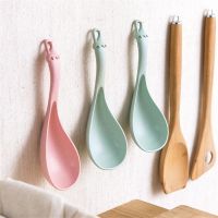 ▫✳❀ Rice Spoon Household Eggplant Wheat Straw Large Plastic Kitchenware Porridge Spoon Thickened Soup Spoon Kitchen