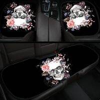 [COD] Car seat cushion personalized skull printing red winter plush universal