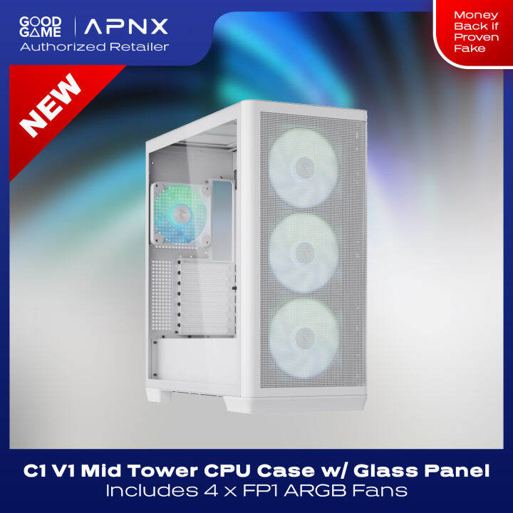 APNX C1 V1 Mid Tower CPU Case ATX/Micro ATX / miniITX, Quick Release