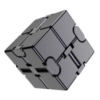 Infinite Cube Aluminum Alloy Metal EDC Stress Relief Mini Toy Portable Office Infinite Flip Cubic Fidget Relax Venting Toys Brain Teasers