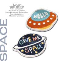 [พร้อมส่ง] พรมเช็ดเท้า ลาย Spaceship/Satum ซับน้ำดี ขนนุ่ม ซักได้ มีกันลื่น by CATNAP