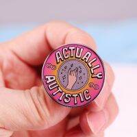 hot【DT】 Actually autistic pin autism acceptance badge neurodiversity pride gifts