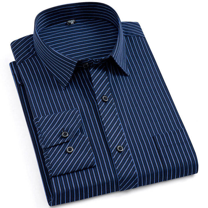 new-plus-size-mens-striped-dress-shirts-formal-fashion-social-long-sleeved-business-work-smart-casual-shirt-for-man-clothing