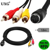 9 PIN S Video To 3 RCA RGB TV HDTV Adapter Cable 1.8m Audio Video AV Wire Cable 9Pin To RCA Connection Cable 180cm 6FT