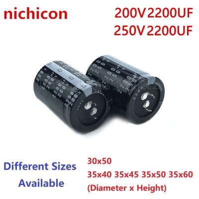 2Pcs/Lot Nichicon 2200uF 200V 2200uF 250V 200v2200uf 250V2200UF 30x50 35x40/45/50/60 Snap-in PSU Capacitor