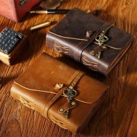 R หนัง Joural Magic Diary Handmade Notebook Notepad พร้อม Key Travel Book กระดาษเปล่า300หน้าคู่ของขวัญ