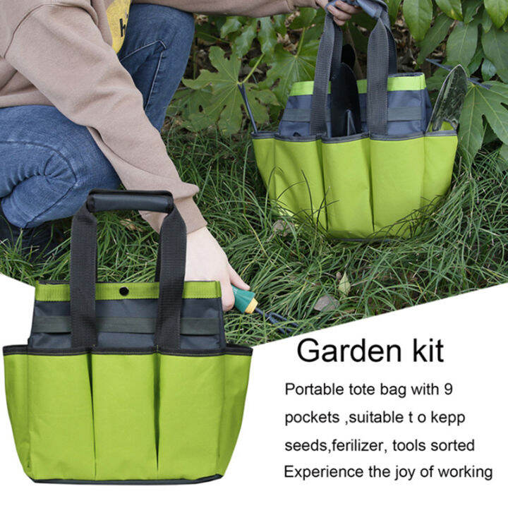 sides-multi-pocket-tote-garden-handle-tools-organizer-storage-bag-portable-waist-pockets-organizer-oxford-fabric-bags