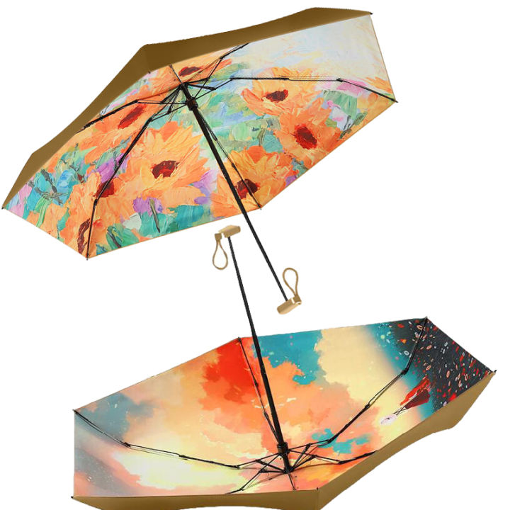 ร้อนกระเป๋าร่มมินิร่มป้องกันรังสียูวีหกพับร่มฝนขนาดเล็กผู้หญิงป้องกันแสงแดด-p-araguas-แบบพกพาสำหรับของขวัญการเดินทาง