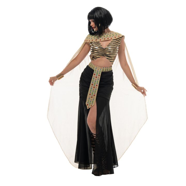 ดีลักซ์เทพธิดาอียิปต์เครื่องแต่งกายผู้หญิงเซ็กซี่คลีโอพัตราชุดแฟนซีฮาโลวีนเครื่องแต่งกาย