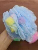 ฺBATH BALL ใยขัดตัว เส้นใยในล่อน สำหรับขัดตัวเวลาอาบน้ำ ใช้ร่วมกับสบุ่เหลวอาบน้ำนุ่มสบายผิว ขนาด5 นิ้ว