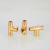 [Fast delivery]Original 2-point three-way three-inner wire joint 1-point 3-point three-way outer tooth inner and outer wire G1/4 different diameter brass pneumatic mechanical parts