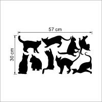 【Hot-Selling】 Sandaras 150X26cm สีดำ9 Cats Wall Vinyl Home Art Decor Kids Room Nursery Decal