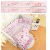 Infant Baby Crib Bumper Bedding Kit Ruffle Bumpers Removable Fender Cartoon Animals Safety Cushion Newborn Bedding