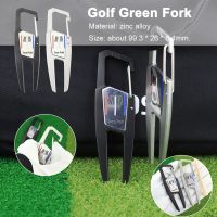 RUO R Puting Green Putt หญ้าจริงส้อมอเนกประสงค์กลางแจ้งที่ทำความสะอาดร่องสังกะสีอัลลอยลูกกอล์ฟโลหะส้อมเครื่องหมายกอล์ฟกอล์ฟ Divot อุปกรณ์การวางกอล์ฟส้อมสีเขียว