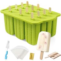 hot【cw】 Popsicles Molds 12 Pieces Silicone Popsicle Molds Easy-Release BPA-free Maker Pop Homemade