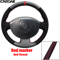 CARDAK Artificial Leather Black Suede Car Steering Wheel Covers for Renault Megane 2 2003-2008 Scenic 2 2003-2009 Kangoo 2008