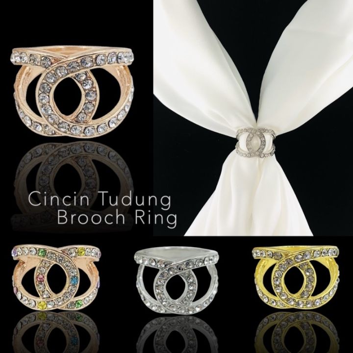 Elegant Brooch Korea Cincin Tudung Bawal Ring Tudung Scarf Buckle