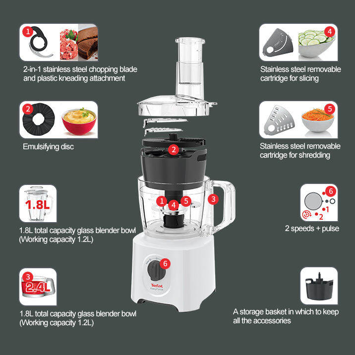 tefal-do2481-easyforce-2in1-เครื่องเตรียมอาหาร-2-4-ลิตร-และเครื่องปั่น-1-8-ลิตร-800w-สีขาว