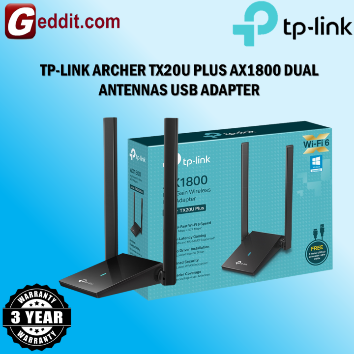 TPLINK ARCHER TX20U PLUS WIFI 6 HIGH GAIN AX1800 USB 3.0 WIRELESS
