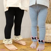 Autumn Winter Kids Girls Knitted Leggings Children Bowknot Design Legging Pant bayi