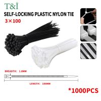 【JH】 1000PCS 3×100mm plastic tie buckle strong belt wire binding fixer self-locking