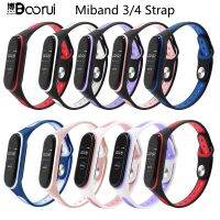 ℗◘ BOORUI najnowszy miękki pasek silikonowy dla xiaomi mi band 3 4 pasek w kształcie litery U oddychająca wymiana opaski na nadgarstek pasek dla mi band 4 3