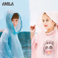 AMILA เสื้อกันฝนสำหรับเด็กแบบหนาแบบใช้แล้วทิ้งเสื้อกันฝนแบบแฟชั่นสำหรับนักเรียน