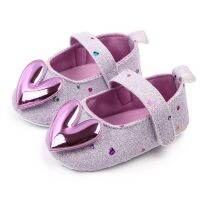 【hot】！ Baby Infant Indoor Soft-Soled Sequin Heart-Shaped Shoes Walking