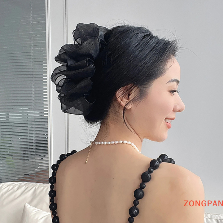 zongpan-คลิปหนีบผมทรงโบว์สีดำแบบย้อนยุคของผู้หญิงคลิปหนีบผมทรงหางม้าคลิปหนีบผมหรูหรากิ๊บหนีบผมแฟชั่นเครื่องประดับผม