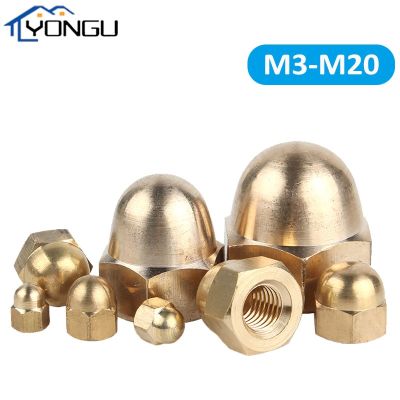 DIN1587 Brass Cap Hex Nut Decorative Dome Head Cover Semicircle Acorn Nuts M3 M4 M5 M6 M8 M10 M12 M14 M16 M18 M20 Nails Screws Fasteners
