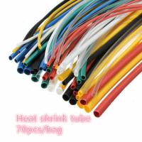 70pcs/bag 2 times heat shrinkable tube winding wire cable insulation sleeve kit polyolefin mixed color Electrical Circuitry Parts