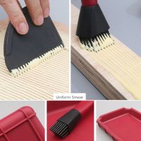 4pcs Woodworking Glue Tools Kit Narrow Brush Wide Brush Soft Silicone Thin Blade Shovel Flat Scraper Glue Tray Wood Gluing