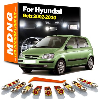 MDNG ชุดไฟโดมแผนที่ LED สำหรับภายในรถยนต์บนระบบ Canbus 8ชิ้นสำหรับ Hyundai Getz 2002 2003 2004 2005 2006 2007 2008 2009 2010หลอดไฟ Led