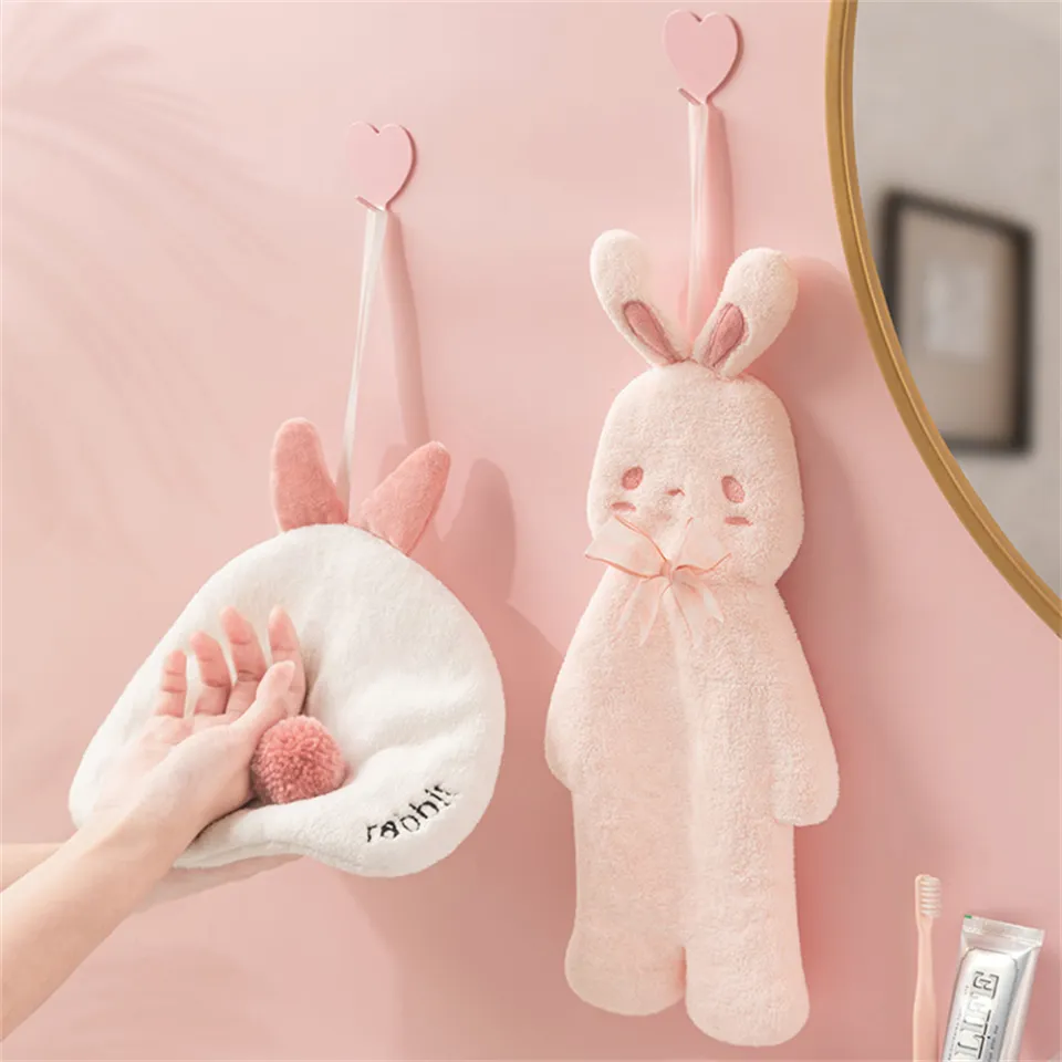 Hanging Hand Towel Kitchen Bathroom Accessories Soft Plush