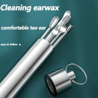 6-Piece Set Stainless Steel Ear Picking Tool Ear Scoop Adult Spiral Ear Wax Picker Earpick Remover Cleaning Piercing Kit Cleaner