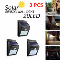 LED 20แบบติตตั้งผนัง พลังงานแสงอาทิตย์ Motion Sensor Solar Power Led 20 Light Outdoor Garden Wall Lamp Waterproof