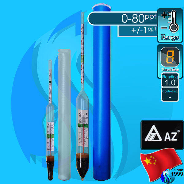 🐟 AZ Floating Glass Hydrometer Salinity tester thermometer วัดความเค็ม