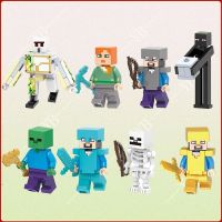 เด็กประกอบหน่วยการสร้างมินิของเล่นเข้ากันได้กับเลโก้เมือง Minifigures Minecraft นาโนบล็อก