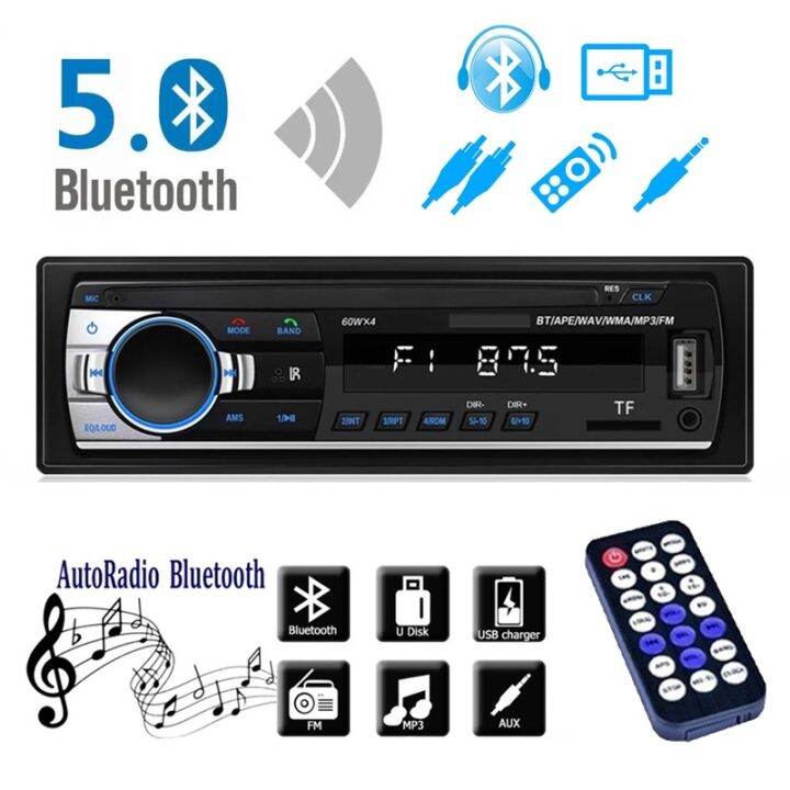 เครื่องเล่น-mp3-สเตอริโอ-1-din-พร้อมบลูทูธ-และอุปกรณ์เสริม-สําหรับรถยนต์-jsd-520-lite