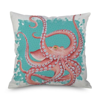 【CW】 Colored octopus short plush Polyester Throw Cover style 5