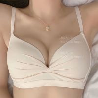 ฤดูร้อนบางชุดชั้นในสตรีหน้าอกเล็ก push-up bra แฟชั่นเกาหลีชุดยกทรงป้องกันการหย่อนคล้อยแบบไร้รอยต่อ