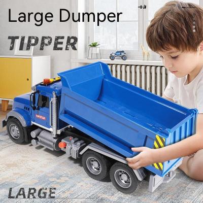 Large Simulation Engineering Vehicle Sound Cool Light Inertia Power Dump Truck Collection Decoration Model Childrens Toy Gift