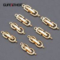 [Hot K] MA75 Gupferather,เครื่องประดับอัญมณี,ไม่มีนิกเกิล,ชุบทอง18K,ทองแดง,ตะขอ,เข็มกลัดสร้อยข้อมือสร้อยคอ,การทำเครื่องประดับ,6ชิ้น/ล็อต