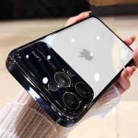 Luxury Plating Frame Transparent Phone Case For Apple iPhone 11 12 13 14 Pro Max XS XR Soft Silicone Protector Cover On 7 8 Plus