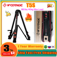 IFOOTAGE T5S ขาตั้งสามขาสำหรับมืออาชีพอลูมิเนียมความจุกล้องวีดีโอ88ปอนด์/40กก. โหลดสูงสุด