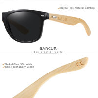 BARCUR Polarized Bamboo Sunglasses Men Wooden Sun Glasses Women nd Original Wood UV400 Oculos De Sol