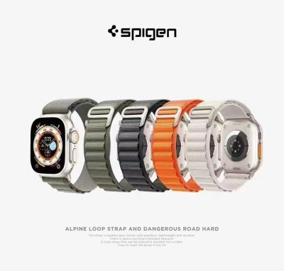 Spigen สายนาฬิกาข้อมือห่วงภูเขาสำหรับนาฬิกา Apple อัลตร้า49มม. ซีรีส์8/SE2/7/6/SE/5/4/3/2/1 42/44/45มม. สายรัดนาฬิกาไนลอน
