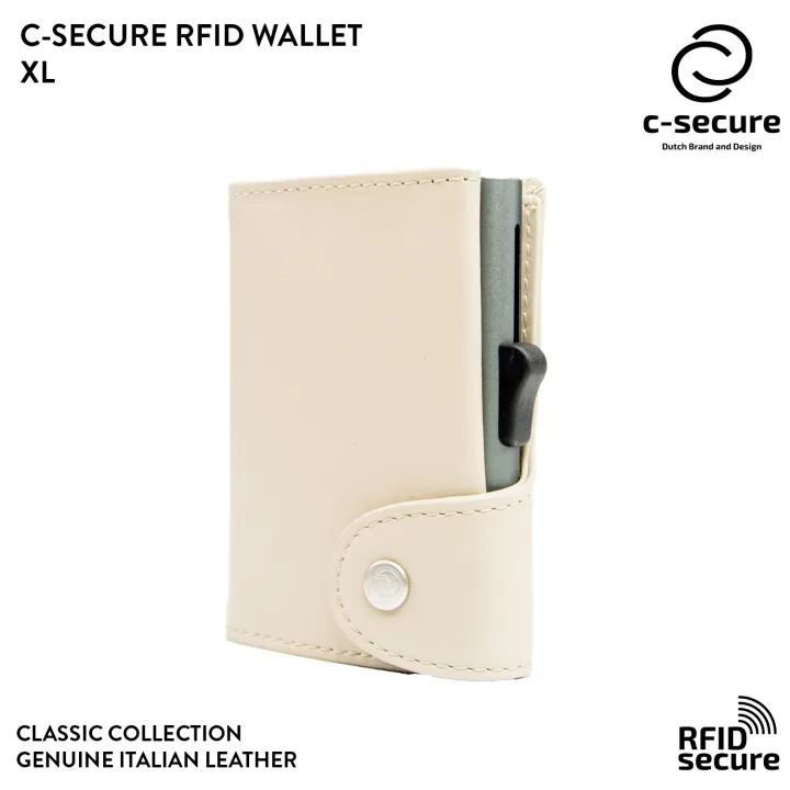 C-SECURE กระเป๋าใส่บัตร (RFID Protection) รุ่น Classic หนังวัวแท้ ขนาด ...